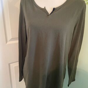 St. John's Bay Green Long Sleeve Relaxed Blouse